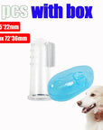 With Box Silicone Soft Pet Finger Cuff Toothbrushes Dog Brush