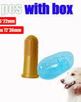 With Box Silicone Soft Pet Finger Cuff Toothbrushes Dog Brush