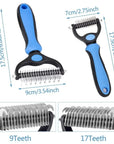 Pet Deshedding Brush Double Sided Pet Grooming Tool