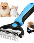 Pet Deshedding Brush Double Sided Pet Grooming Tool
