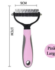 Pet Deshedding Brush Double Sided Pet Grooming Tool
