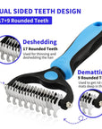 Pet Deshedding Brush Double Sided Pet Grooming Tool