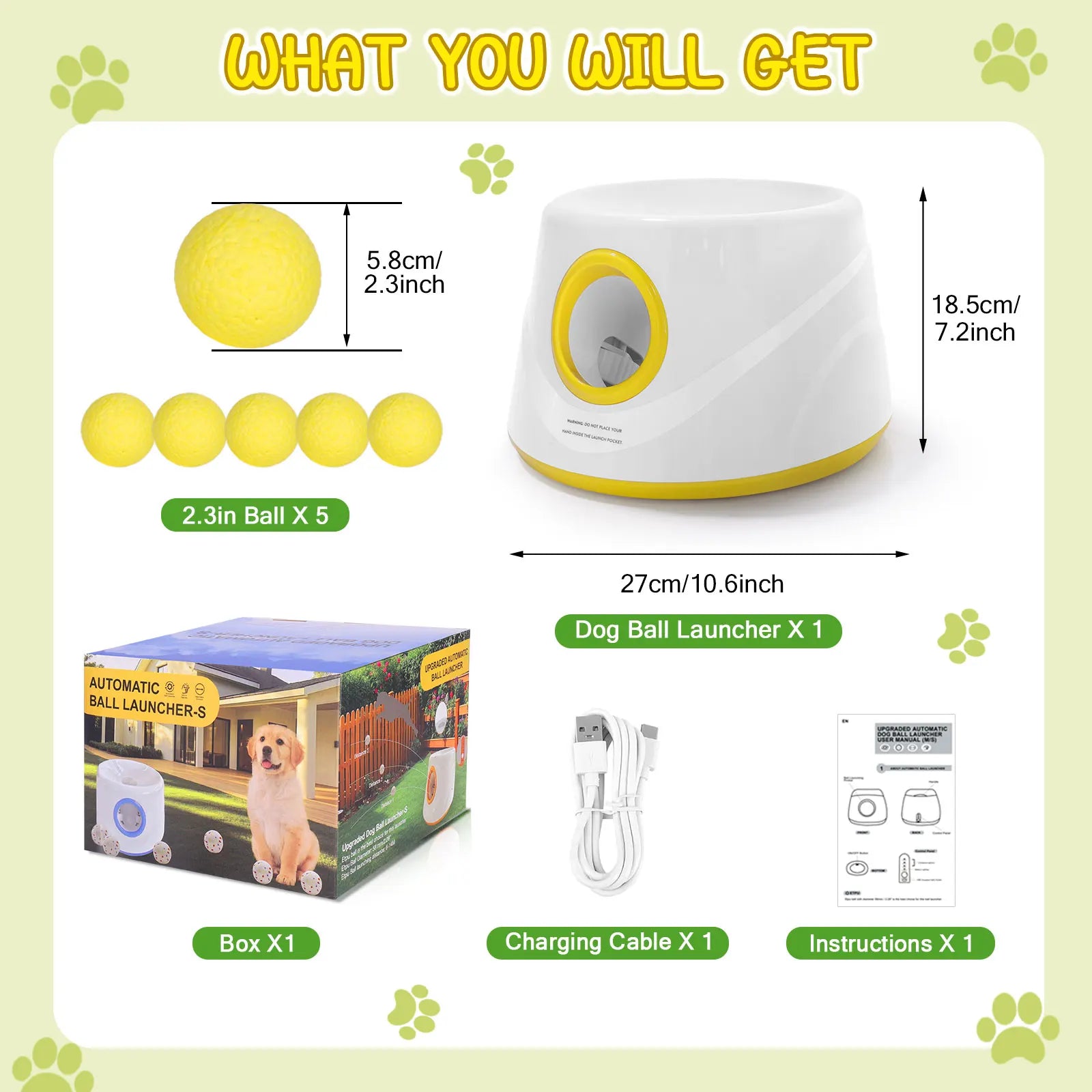 Automatic Ball Launcher for Dogs - 3 Distance