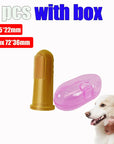 With Box Silicone Soft Pet Finger Cuff Toothbrushes Dog Brush