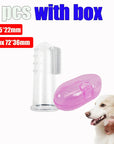 With Box Silicone Soft Pet Finger Cuff Toothbrushes Dog Brush