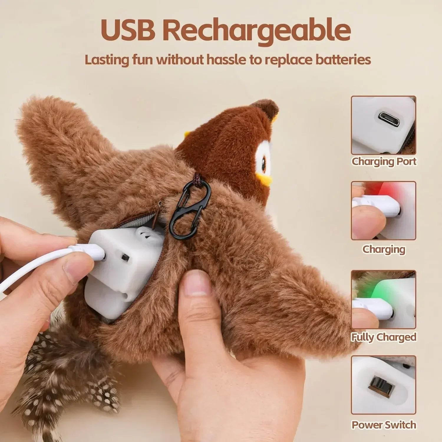 Bird-Shaped Cat Toy Interactive Toys Dog Rechargeable