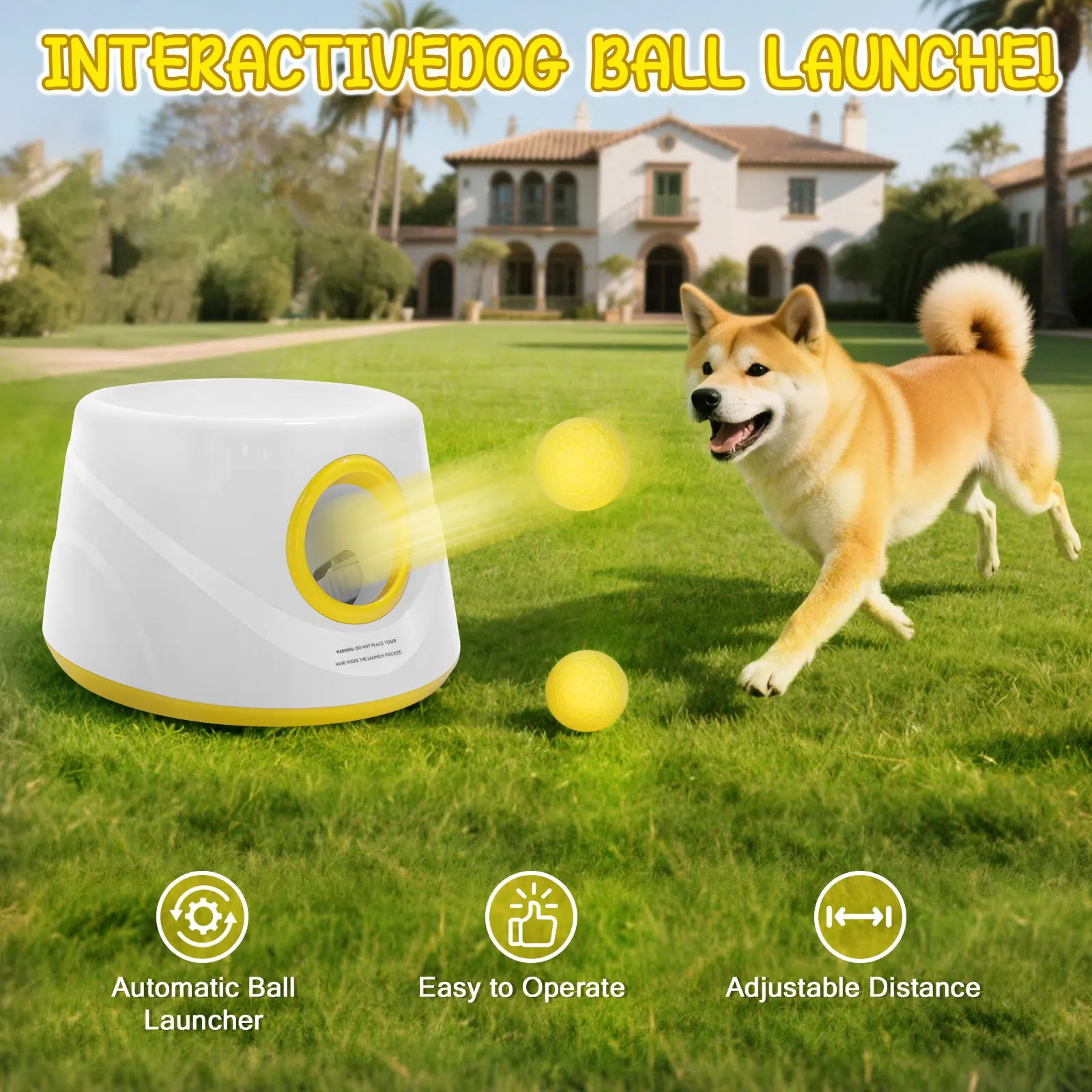 Automatic Ball Launcher for Dogs - 3 Distance